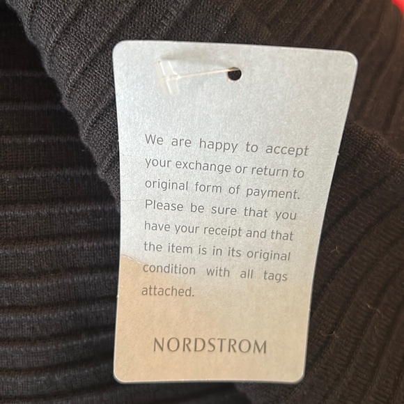 NWT Eliza J Black Mesh Striped Fit & Flare Sweater Knit Dress - M - Picture 12 of 15